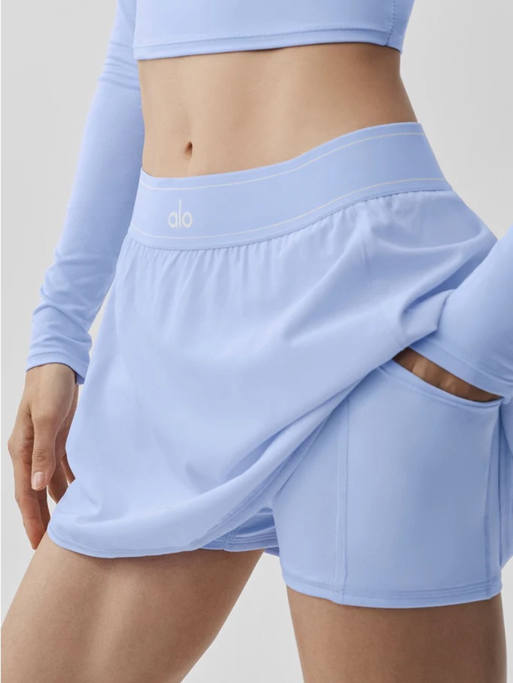 🩵ALO🩵 LIGHT PROVENCE BLUE Match Point Tennis Skirt